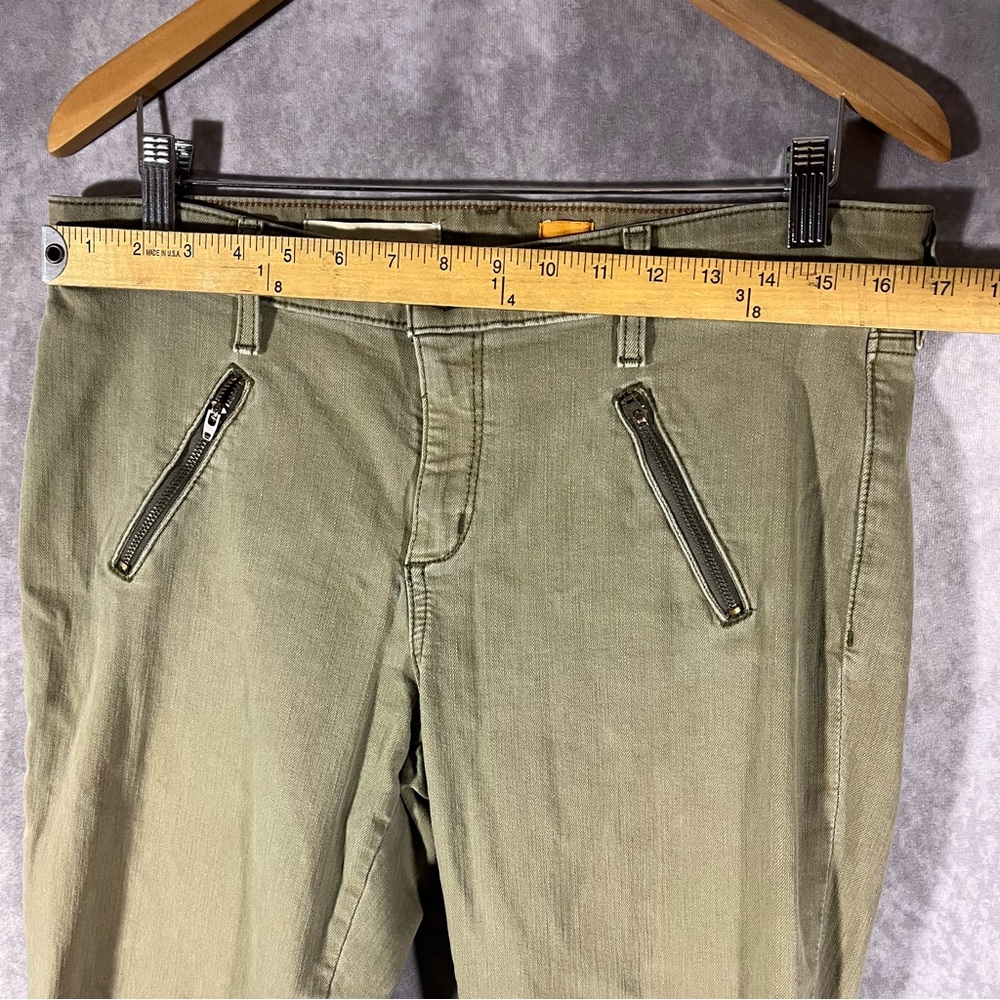 Anthropologie Pilcro Serif Pants Womens 31 Light Green Zip Ankles & Pockets Boho - Picture 6 of 9